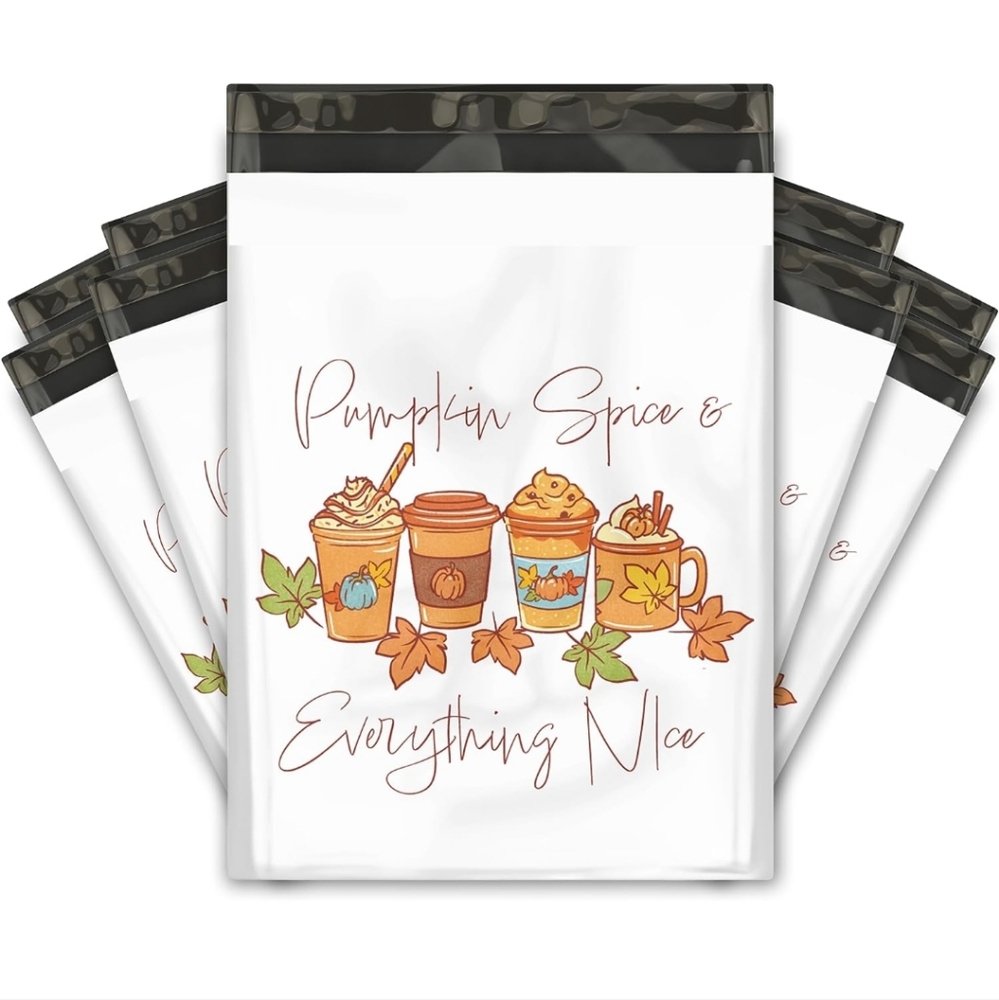 45 poly mailers shipping pumpkin spice fall autumn 10 X 13" 6x9" orange set ship